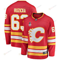 Calgary Flames Adam Ruzicka 63 Home 2022 Stanley Cup Final Breakaway Men Jersey - Red
