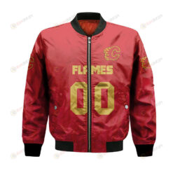 Calgary Flames Bomber Jacket 3D Printed Team Logo Custom Text And Number