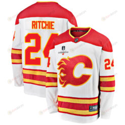 Calgary Flames Brett Ritchie 24 Away 2022 Stanley Cup Champions Breakaway Men Jersey - White