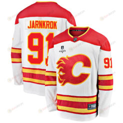 Calgary Flames Calle Jarnkrok 91 Away 2022 Stanley Cup Playoffs Breakaway Men Jersey - White