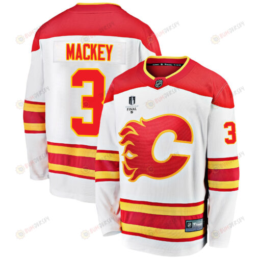 Calgary Flames Connor Mackey 3 Away 2022 Stanley Cup Final Breakaway Men Jersey - White