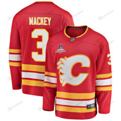 Calgary Flames Connor Mackey 3 Home 2022 Stanley Cup Champions Breakaway Men Jersey - Red
