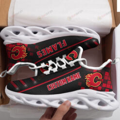 Calgary Flames Custom Name Logo Pattern 3D Max Soul Sneaker Shoes