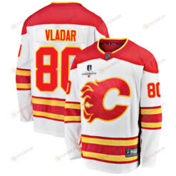 Calgary Flames Dan Vladar 80 Away 2022 Stanley Cup Champions Breakaway Men Jersey - White
