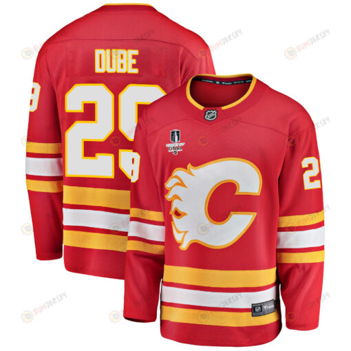 Calgary Flames Dillon Dube 29 Home 2022 Stanley Cup Final Breakaway Men Jersey - Red