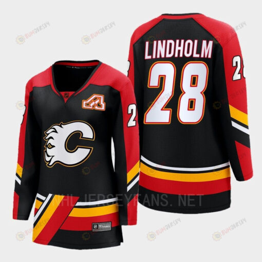 Calgary Flames Elias Lindholm 28 Black Special Edition 2.0 Breakaway Player 2022 Jersey Women