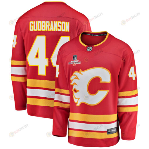 Calgary Flames Erik Gudbranson 44 Home 2022 Stanley Cup Champions Breakaway Men Jersey - Red