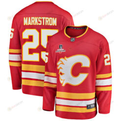 Calgary Flames Jacob Markstrom 25 Home 2022 Stanley Cup Champions Breakaway Men Jersey - Red