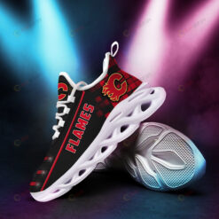 Calgary Flames Logo Pattern Custom Name 3D Max Soul Sneaker Shoes