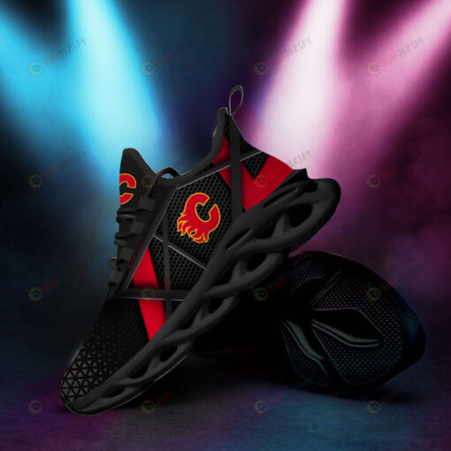 Calgary Flames Logo Triangle Pattern 3D Max Soul Sneaker Shoes