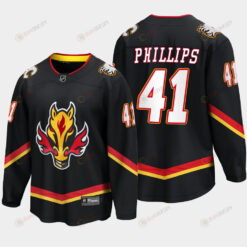 Calgary Flames Matthew Phillips 41 Alternate Black Jersey Breakaway Player