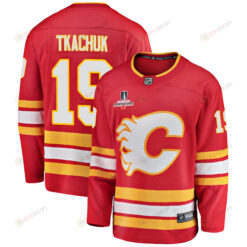 Calgary Flames Matthew Tkachuk 19 Home 2022 Stanley Cup Champions Breakaway Men Jersey - Red