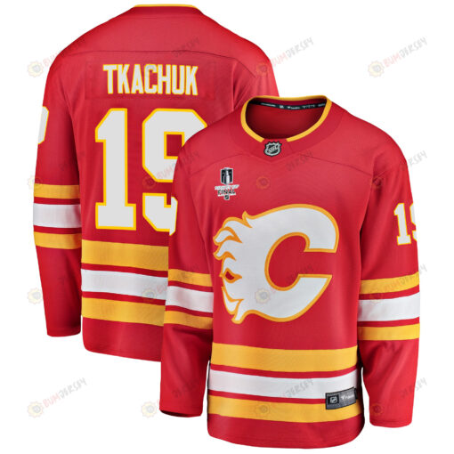 Calgary Flames Matthew Tkachuk 19 Home 2022 Stanley Cup Final Breakaway Men Jersey - Red