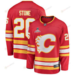 Calgary Flames Michael Stone 26 Home 2022 Stanley Cup Champions Breakaway Men Jersey - Red