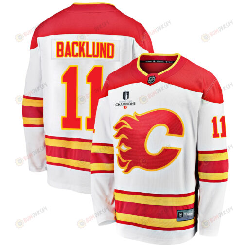Calgary Flames Mikael Backlund 11 Away 2022 Stanley Cup Champions Breakaway Men Jersey - White