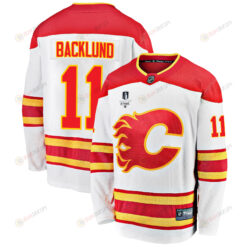 Calgary Flames Mikael Backlund 11 Away 2022 Stanley Cup Final Breakaway Men Jersey - White