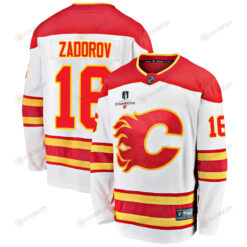 Calgary Flames Nikita Zadorov 16 Away 2022 Stanley Cup Champions Breakaway Men Jersey - White