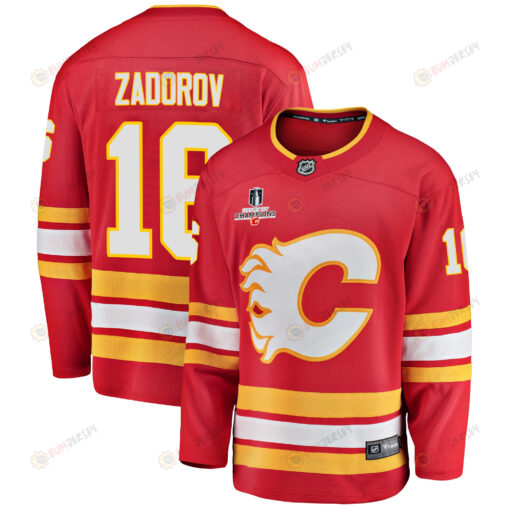 Calgary Flames Nikita Zadorov 16 Home 2022 Stanley Cup Champions Breakaway Men Jersey - Red