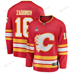 Calgary Flames Nikita Zadorov 16 Home 2022 Stanley Cup Playoffs Breakaway Men Jersey - Red