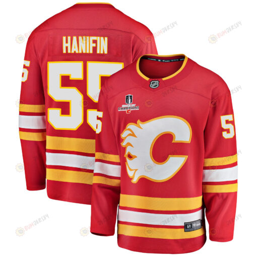 Calgary Flames Noah Hanifin 55 Home 2022 Stanley Cup Champions Breakaway Men Jersey - Red
