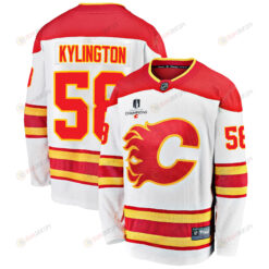 Calgary Flames Oliver Kylington 58 Away 2022 Stanley Cup Champions Breakaway Men Jersey - White