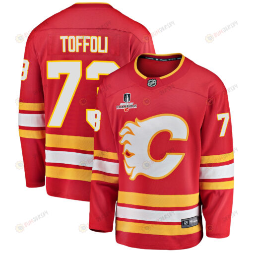 Calgary Flames Tyler Toffoli 73 Home 2022 Stanley Cup Champions Breakaway Men Jersey - Red