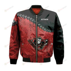 Calgary Hitmen Bomber Jacket 3D Printed Grunge Polynesian Tattoo