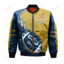 Calgary Stampeders Bomber Jacket 3D Printed Flame Ball Pattern