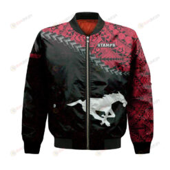 Calgary Stampeders Bomber Jacket 3D Printed Grunge Polynesian Tattoo