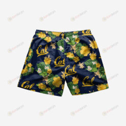 California Bears Floral Hawaiian Men Shorts Swim Trunks - Print Shorts