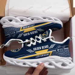 California Golden Bears Logo Custom Name Pattern 3D Max Soul Sneaker Shoes In Blue