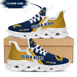 California Golden Bears Logo Custom Name Pattern 3D Max Soul Sneaker Shoes In Yellow And Blue