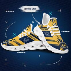 California Golden Bears Logo Fire Pattern Custom Name 3D Max Soul Sneaker Shoes