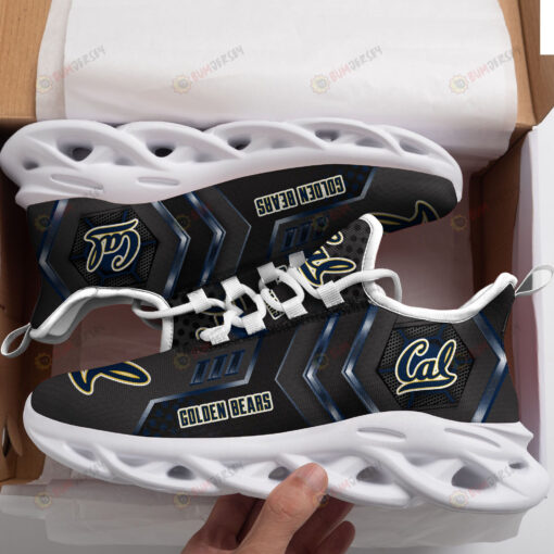 California Golden Bears Logo Pattern Custom Name 3D Max Soul Sneaker Shoes In Black