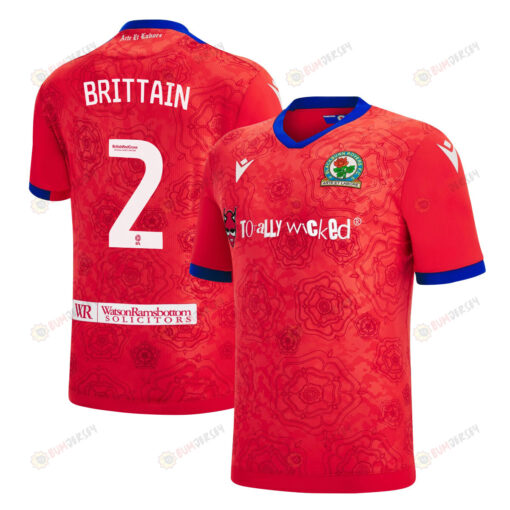 Callum Brittain 2 Blackburn Rovers 2022-23 Third Jersey - Red