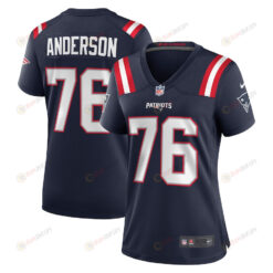 Calvin Anderson 76 New England Patriots Game Women Jersey - Navy