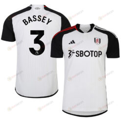 Calvin Bassey 3 Fulham FC 2023-24 Premier League Home Men Jersey - White