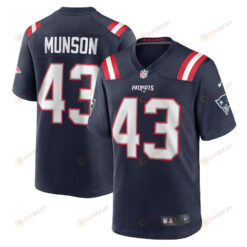 Calvin Munson 43 New England Patriots Game Men Jersey - Navy