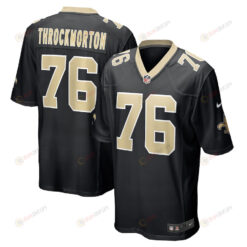 Calvin Throckmorton New Orleans Saints Game Player Jersey - Black