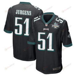 Cam Jurgens 51 Philadelphia Eagles Super Bowl LVII Champions 2 Stars Men's Jersey - Black