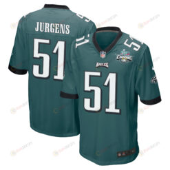 Cam Jurgens 51 Philadelphia Eagles Super Bowl LVII Champions 2 Stars Men's Jersey - Midnight Green
