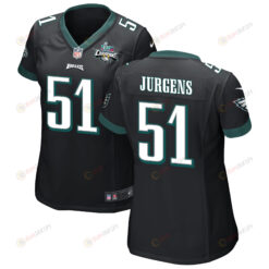 Cam Jurgens 51 Philadelphia Eagles Super Bowl LVII Champions 2 Stars WoMen's Jersey - Black