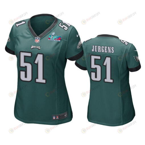 Cam Jurgens 51 Philadelphia Eagles Super Bowl LVII Game Jersey - Women Green