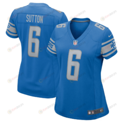 Cam Sutton 6 Detroit Lions WoMen's Jersey - Blue