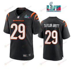Cam Taylor Britt 29 Cincinnati Bengals Super Bowl LVII Men's Jersey- Black
