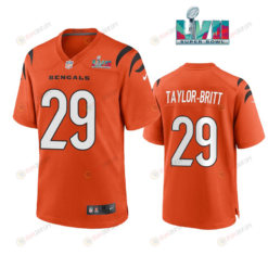 Cam Taylor Britt 29 Cincinnati Bengals Super Bowl LVII Men's Jersey- Orange