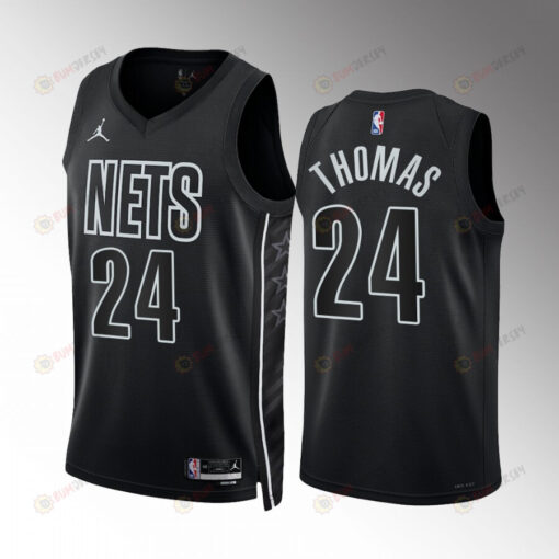 Cam Thomas 24 Brooklyn Nets Black 2022-23 Statement Edition Men Jersey Swingman