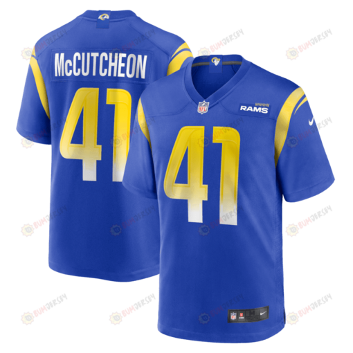 Cameron McCutcheon 41 Los Angeles Rams Game Men Jersey - Royal