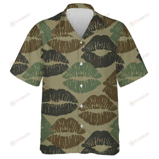 Camouflage Pattern Female Lips In Different Colors Hawaiian Shirt