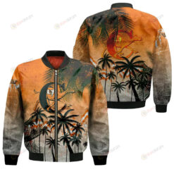 Campbell Fighting Camels Bomber Jacket 3D Printed Coconut Tree Tropical Grunge